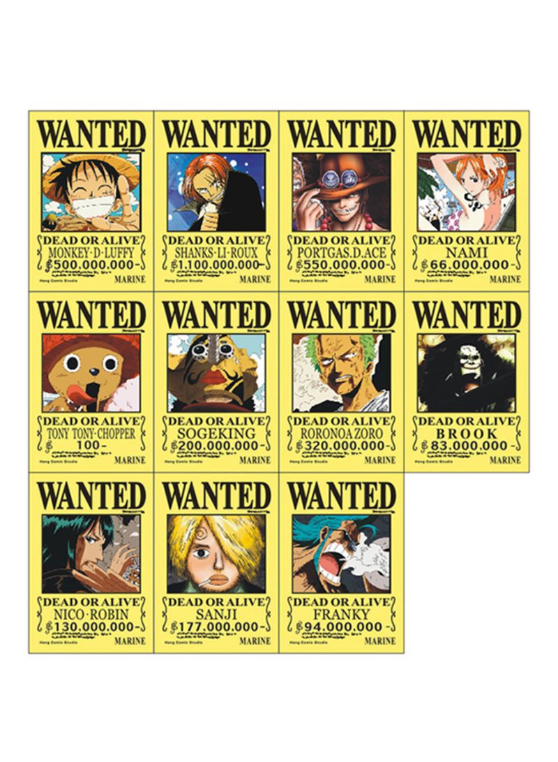 Buy Qiaokai 11-Piece Animation Wanted Poster Set Multicolour 20X15cm ...