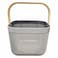 Home Pro Plastic Mesh Basket With Handle Grey And Brown