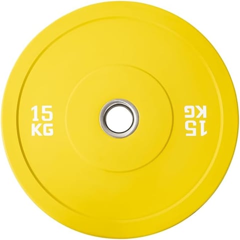 Harley Fitness Coloured Bumper Plates - Olympic Weightlifting Plates (15, Kilograms)	