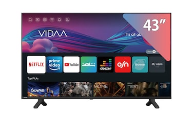 Toshiba 43-inch HD LED Smart TV Vidaa Bezel-Less with Built-in Satellite Receiver - 43V35KV