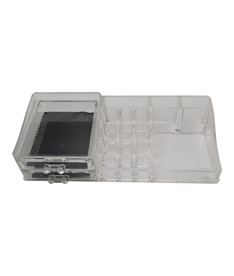 Makeup Desk Organizer with Drawers, Jewellery Display Storage Box, Clear Acrylic Cosmetics Lipsticks Holder Box, for Lipstick, Brushes, Lotions, Eyeshadow, Nail Polish Jewelry