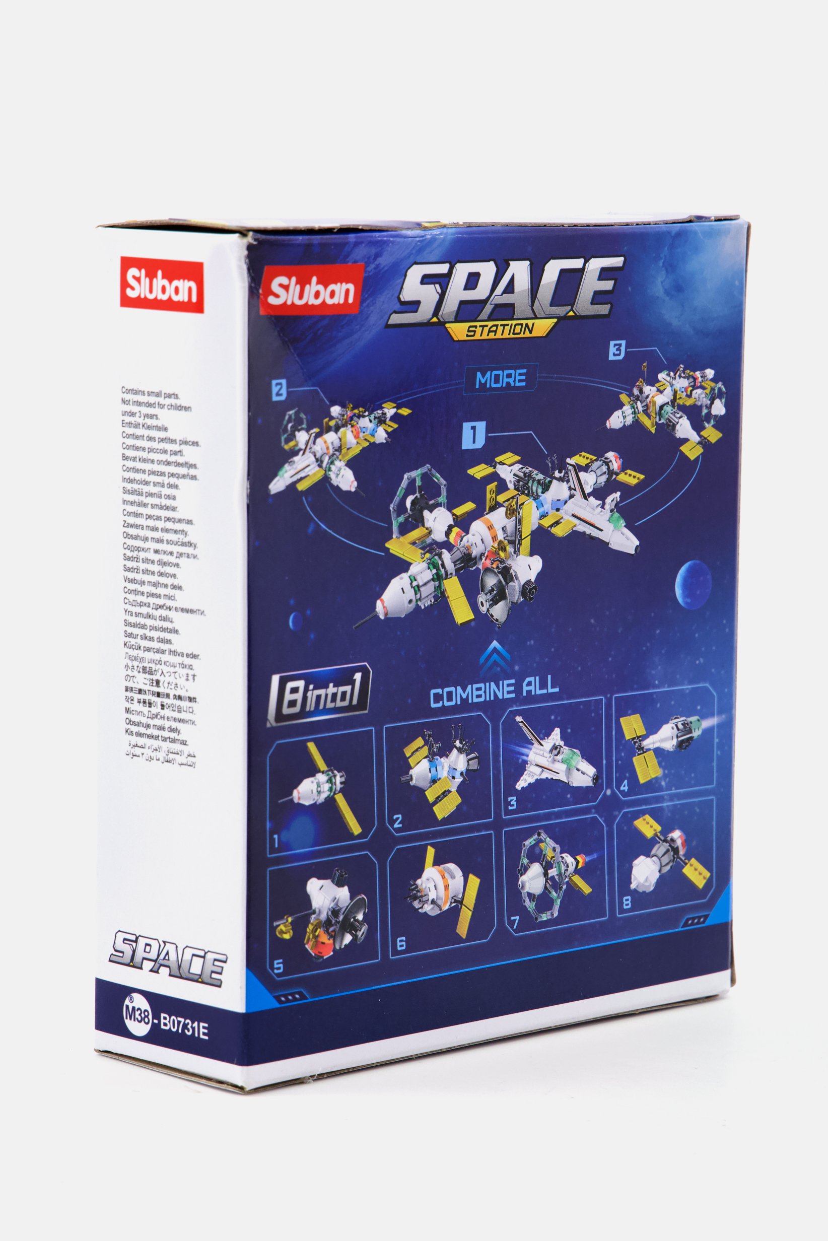 Sluban 62 Pcs Space Station, Space Probe, 8 In 1, Kit, Terminal Blocks, White Combo