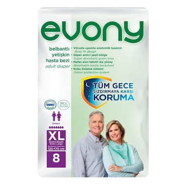 Evony Adult Diaper Extra Large 8 Count 120-170cm