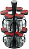 Generic Spice Rack With 12 Glass Jar Bottles - Revolving Countertop Carousel Herbs And Spices Set For Kitchen Counter