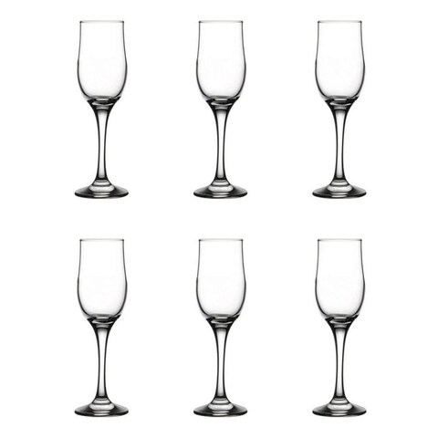 Pasabahce Glass Goblet Set - 6 Count - Clear