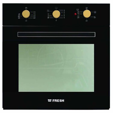 Fresh Stainless Steel Built-in Gas Oven with Hydraulic Door - 56 Liters - Black - GOFR60CMBG/N