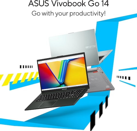 Asus Vivobook GO 14 E1404GA-NK039W, Slim Laptop, i3-N305, 8GB, 256G, UFS 2.1 SSD, Intel UMA, Win11 Home, 14-Inch, HD Webcam, Chiclet-Eng-Arb-KB, Cool Silver