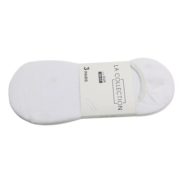 LA Collection 3X Pack Ladies Invisible Socks With+