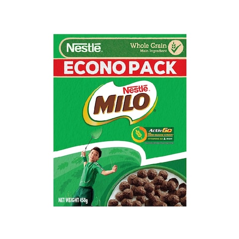 Nestle Milo Whole grain Chocolate &amp; Malt Flavoured Wheat Balls Econo Pack 450 gr