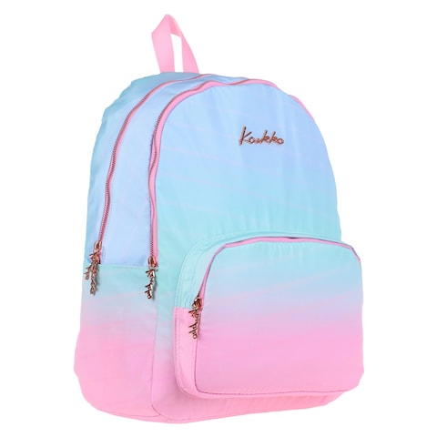 Kaukko Rainbow Backpack Bag Blue and Pink Large 18cm