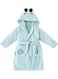 Milk &amp; Moo Sangaloz Velvet Bathrobe Light Blue/Black 64X36cm