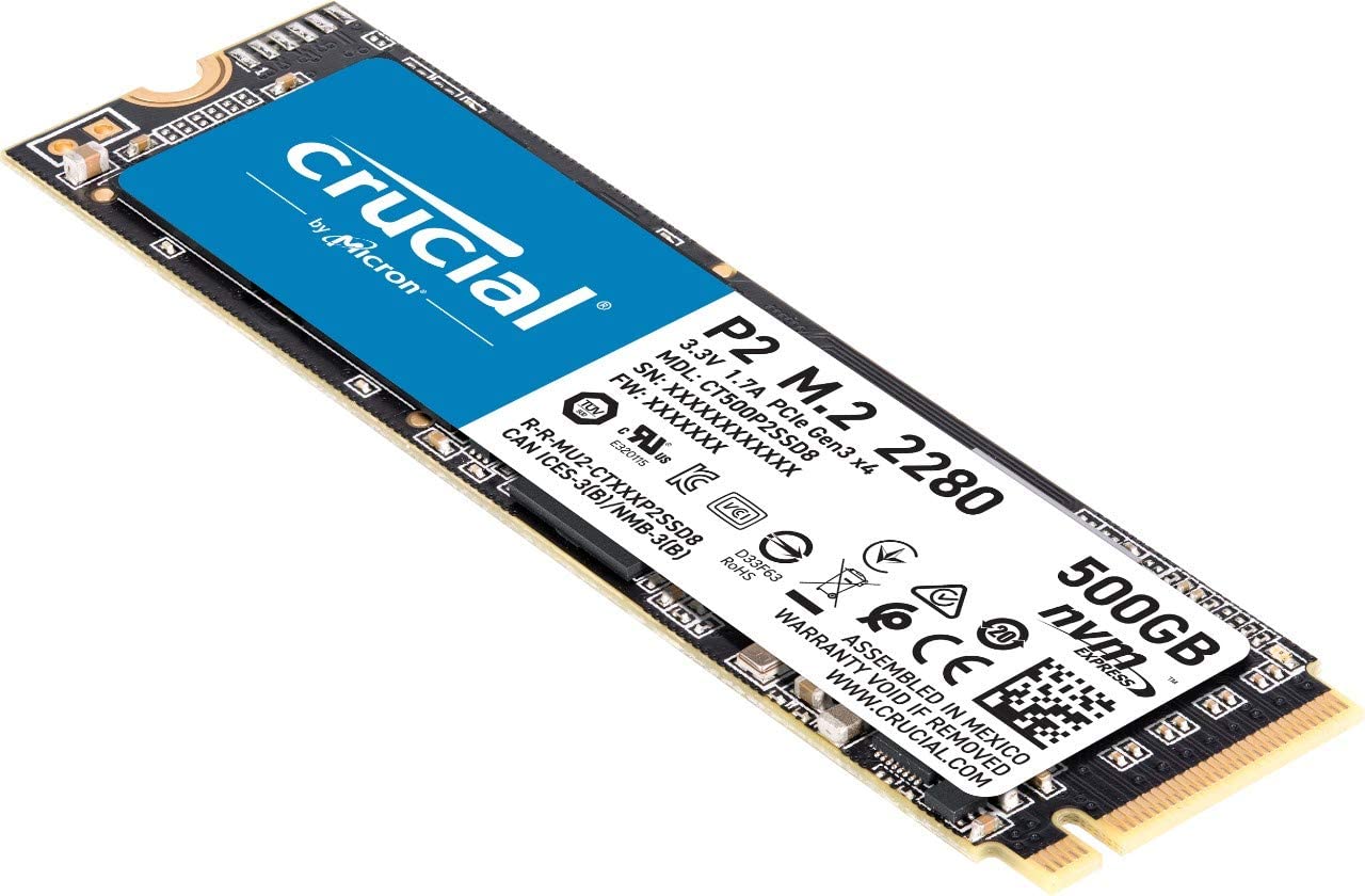 Crucial P2 500GB 3D NAND NVMe PCIe M.2 SSD Up to 2400MB/s INTERNAL SSD - CT500P2SSD8