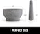 LIYING Granite Mortar and Pestle Set &ndash; Molcajete Mexicano Pestle and Mortar Set - Large Guacamole Bowl - Spice Grinder Hand - Unpolished 5.9 Inch Holds2Cups - Ergonomic Sleek Design - Gray