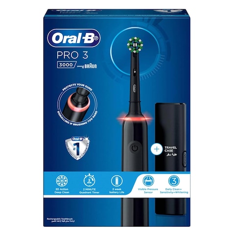 Oral-B Pro 3 3000 Electric Toothbrush With Travel Bag Black