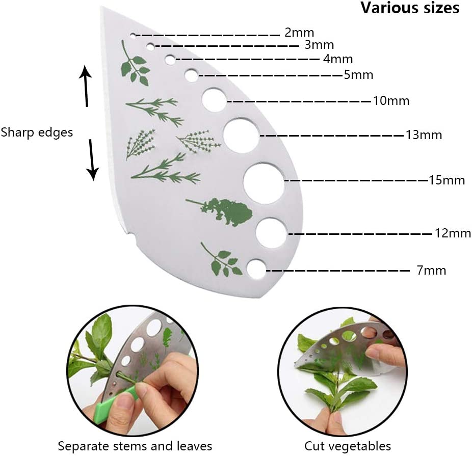 Leaf and Stem Stripping Tool, Herb Cutter Stripper, Leaf Remover (9 Holes)