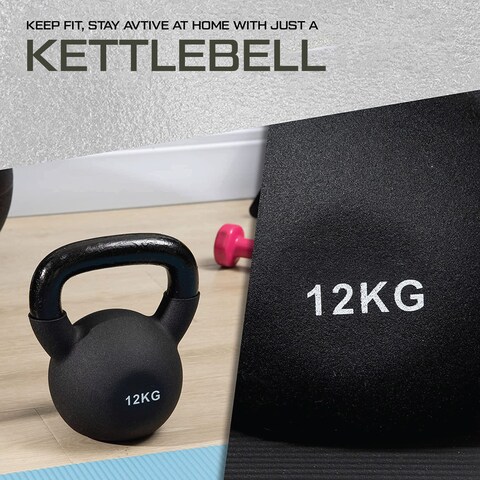 YALLA HomeGym Cast Iron Rubber Coated Kettlebell Floor Friendly Kettlebell 2KG