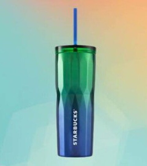 Starbucks Tumbler Cold Cup Stainless Steel Alaska [Blue-Green] - 16oz (473ml)