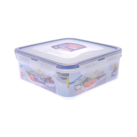 Lock &amp; Lock Square Food Container With Dividers - 0.87 ml - Clear
