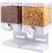 Double Cereal Dispenser Storage Container Dry Food Snack Kitchen Canister Fresh