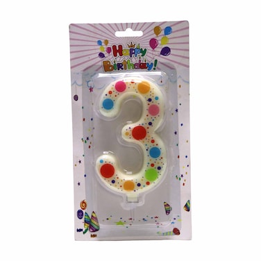 Tiba Jumbo Birthday Candle - Number 3