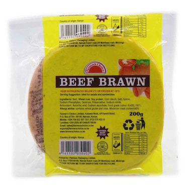 Farmer&#39;s Choice Beef Brawn Slice 200g