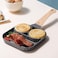 EnsoCrafts&reg; Kitchen Nonstick Egg Frying Pans Omelet Pan for Burger Eggs Ham Pancake Maker, Aluminium Alloy Fried Egg Cooker Skillet With Wood Handle Frying Pot Non-Stick Cooking Breakfast (2 Hole)