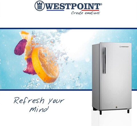 Westpoint 220 Liters Single Door Refrigerator, with Adjustable Shelves, 1 vegetable Drawer, Door Balconies, WRN2222EI Silver