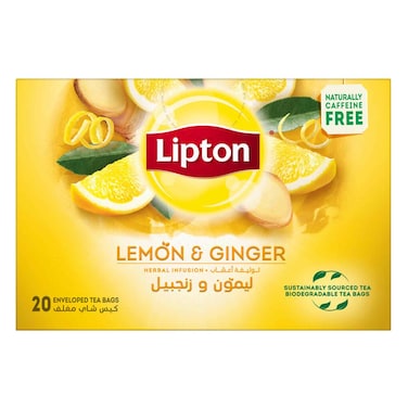 Lipton Herbal Tea Lemon  And Ginger 16 Sachets