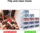 24 Pack Plastic Stackable Shoe Box Foldable Display Box Container(white)