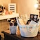 Multipurpose Storage Cotton White and Blue Basket 27x15cm