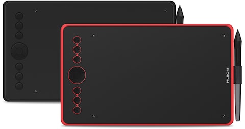 Huion Inspiroy Ink H320M Graphics Drawing Tablet 10 x 6 Inch Dual-Purpose LCD Writing Tablet, 11 Press Keys and Tilt Function, 8192 Battery-Free Pen, Android Supported - Coral Red   H320M-RED