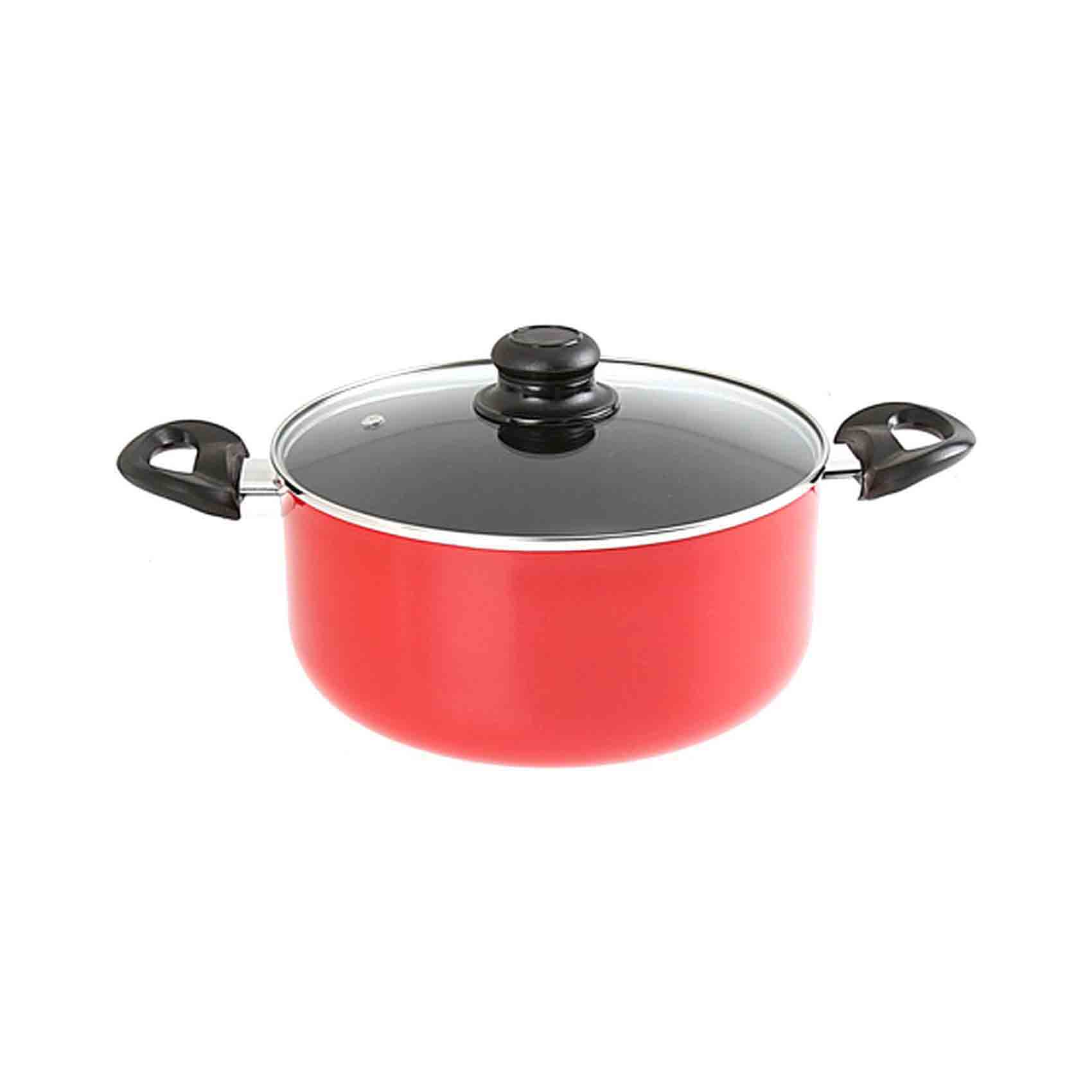 MyChoice Non-Stick Casserole With Lid Red 28cm