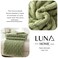 Luna Home Throw Blanket Super Soft, Green Color, Woven Style