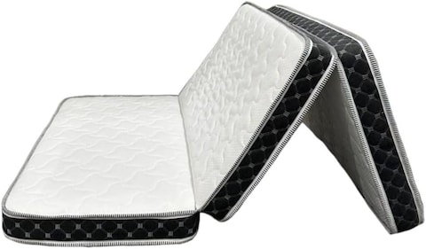 Comfy Portable White Knitted 180x90x10cm Medicated Folding Mattress with Black Border