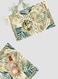 Lowha Decorative Acrylic Serving Tray With Gold Metal Handles And Tropical Palm Leaf Design 20x30 cm