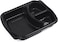 Go2Camps Alsaqer [5 Pack] 3 Section Black Base With Lids Food Storage Container, Disposable Food Container , Meal Preparation Containers , Lunch Boxes Microwave , Freezer Safe (3 Compartment)