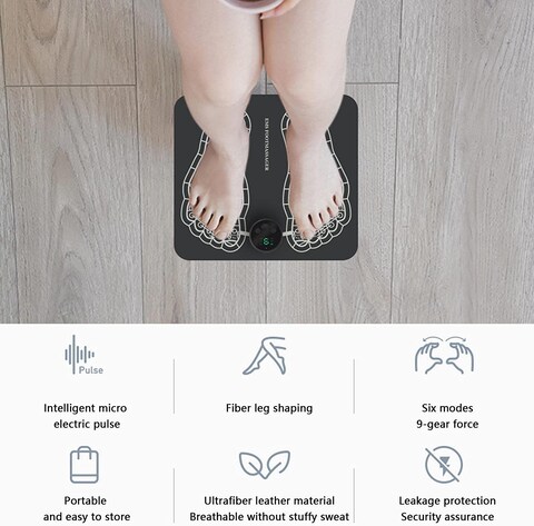 Generic Foot Massager Pad - 6 Modes Portable Foot Massager Machine, 9-Speed Adjustment Folding Foot Massage Pad, Foot Stimulating Massager For Home Use Generic