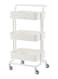 Generic - 3-Tier Utility Cart Storage Rack With Wheels White