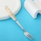 Lihan 6Pcs Ramadan Designed Fork (S), Gold Plasted Design Plating Stainless Steel 15.5X1.5X15.5Cm Spoons For Cake Spoon, Dessert Spoons, Easy To Clean, Dishwasher Safe