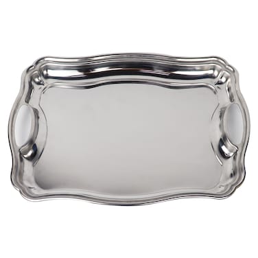 Abu Hamda Stainless Steel Tray with Handle - 43 Cm