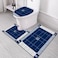 مجموعة من 3 قطع من سجاد الحمام من مي هوم سنتر غير قابلة للانزلاق مصنوعة من مواد ناعمة تناسب معظم المراحيض بتصميم جميل، أزرق
