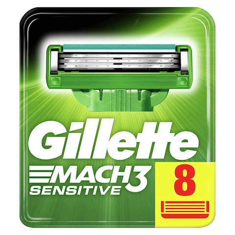 Gilette Mach3 Sensitive Razor Blade Cartridges - Pack of 8