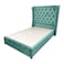 In House Lychee Velvet Bed Frame - Single - 200x100 cm - Turquoise