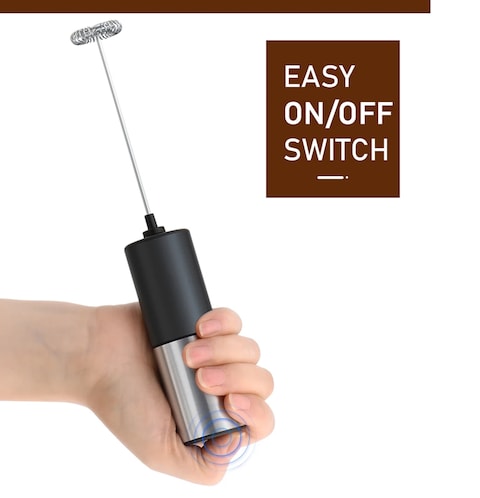 Lavish 2-Pack Battery Powered Electric Milk Frother Handheld Egg Beater With Stand