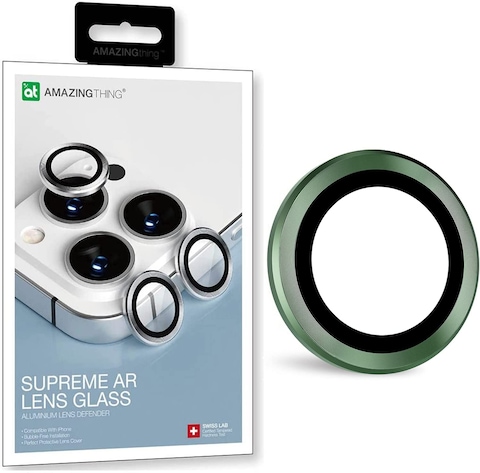 Amazing Thing SUPREME AR Lens Defender for iPhone 13 PRO Camera Lens Protector and iPhone 13 Pro MAX Camera Lens Protector [3 Lens] - Green