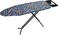 Royalford Ironing Board, Heat Resistant Cover Iron Board with Steam Iron Rest, Non-Slip Foldable Ironing Stand. (34*110 cm) Silver Blue/White