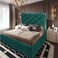 In House Victoria Velvet Bed Frame - Single - 200x90 cm - Dark Green