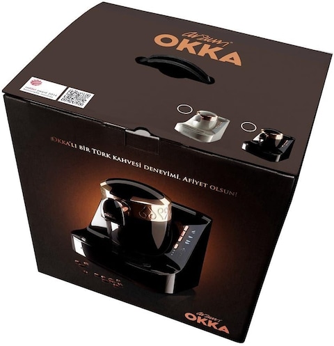 Arzum Okka Professional Electric Turkish Coffee Maker, Fully Automatic, White/Copper, OK001W - 1 Year UAE Warranty