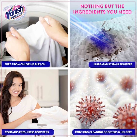 Vanish Crystal White Laundry Stain Remover Liquid for White Clothes, 1.8L