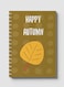 Lowha Spiral Notebook With 60 Sheets And Hard Paper Covers With Happy Autumn Leaf Design, For Jotting Notes And Reminders, For Work, University, School